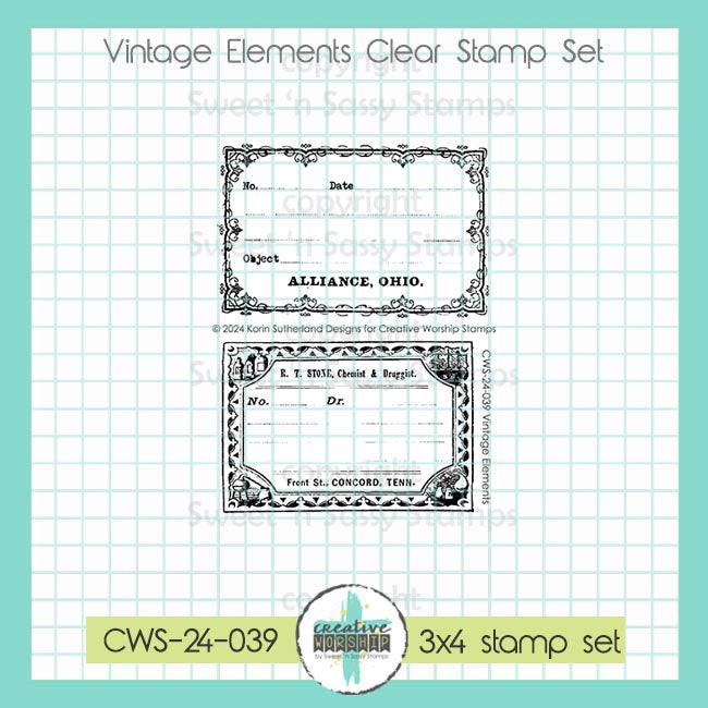Creative Worship Vintage Elements Clear Stamps cws-24-039