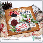 Creative Worship Vintage Elements Clear Stamps cws-24-039 Esther Asbury Merry Christmas Card