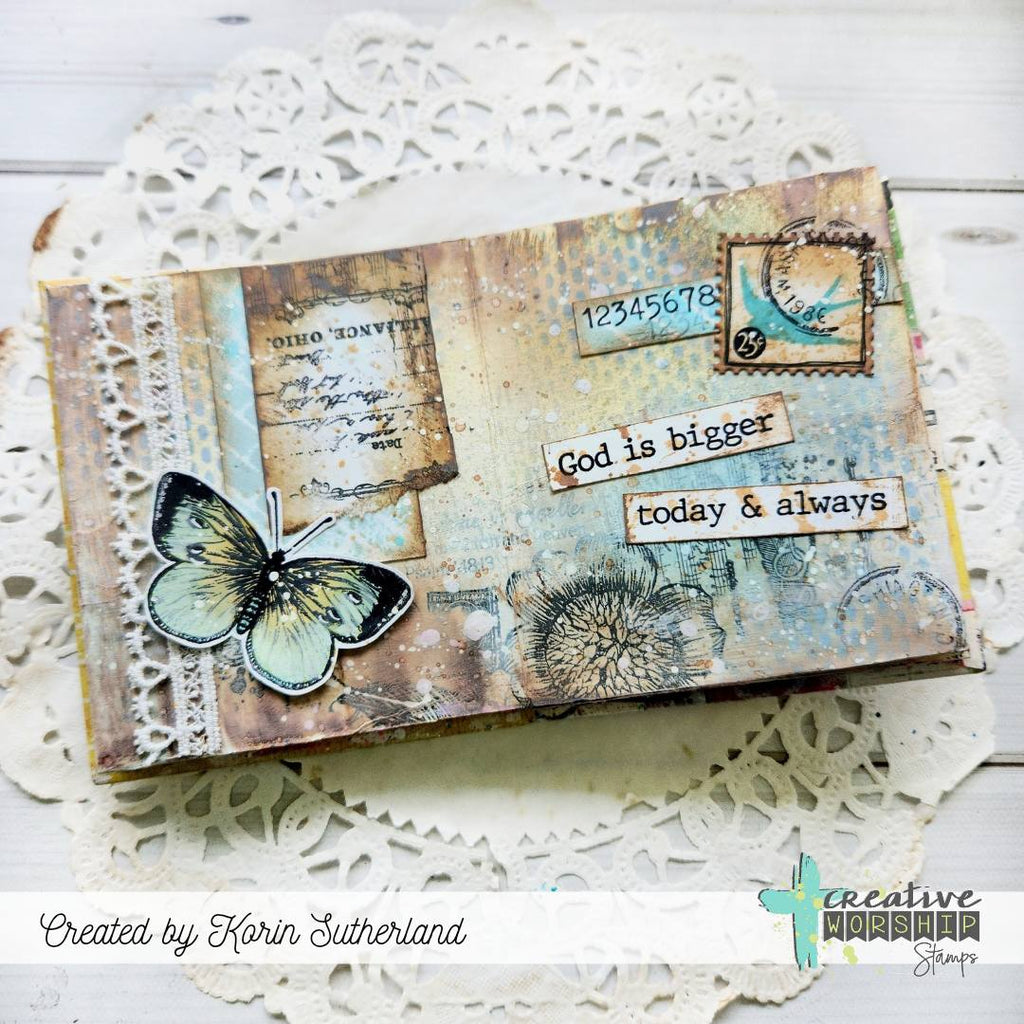 Creative Worship Vintage Floral Collection Clear Stamps cws-25-029 God Is Bigger
