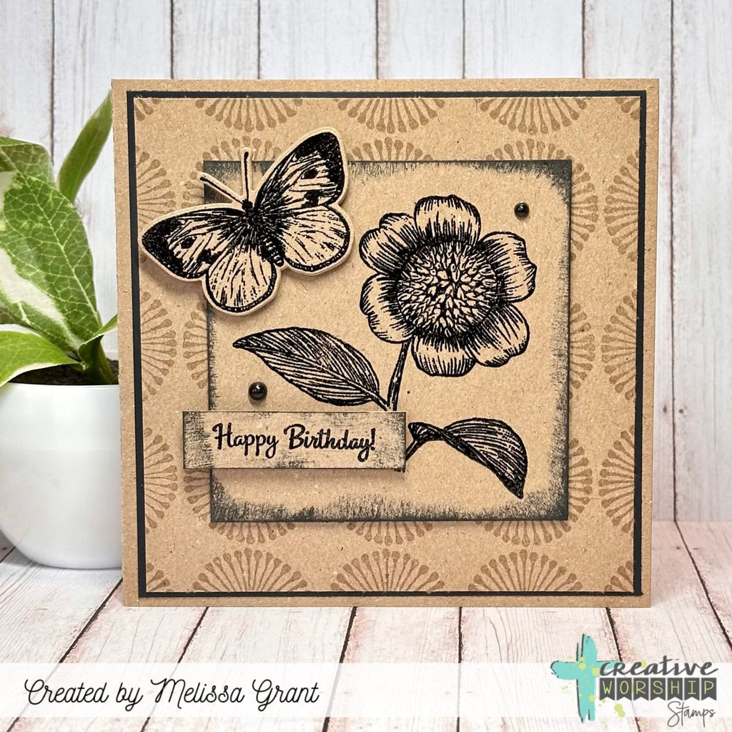 Creative Worship Vintage Floral Collection Dies cwsd-25-011 Happy Birthday Card