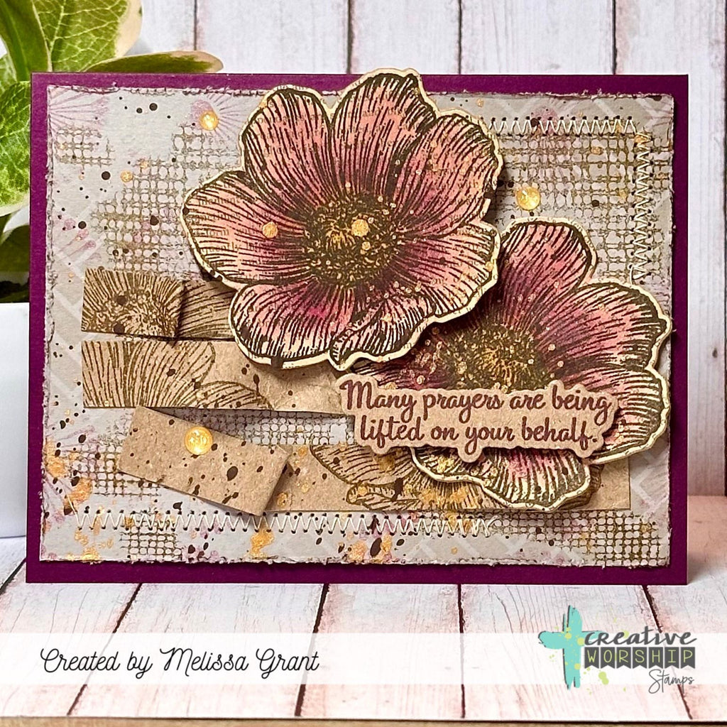 Creative Worship Vintage Floral Collection Dies cwsd-25-011 Prayers On Your Behalf Card