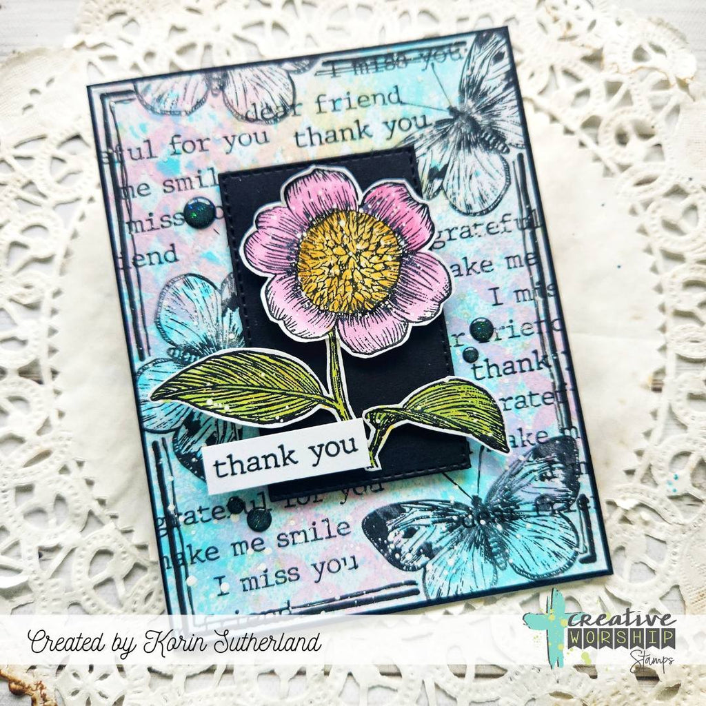 Creative Worship Vintage Floral Collection Dies cwsd-25-011 Thank You Card