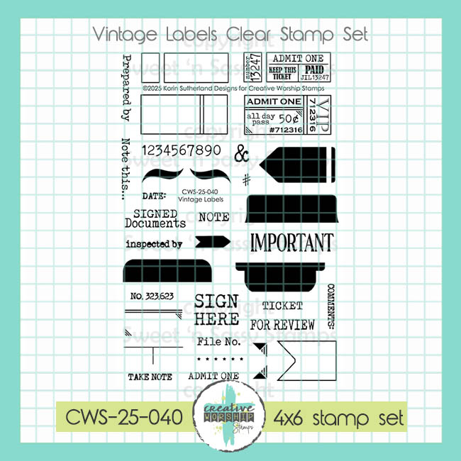 Creative Worship Vintage Labels Clear Stamps cws-25-040