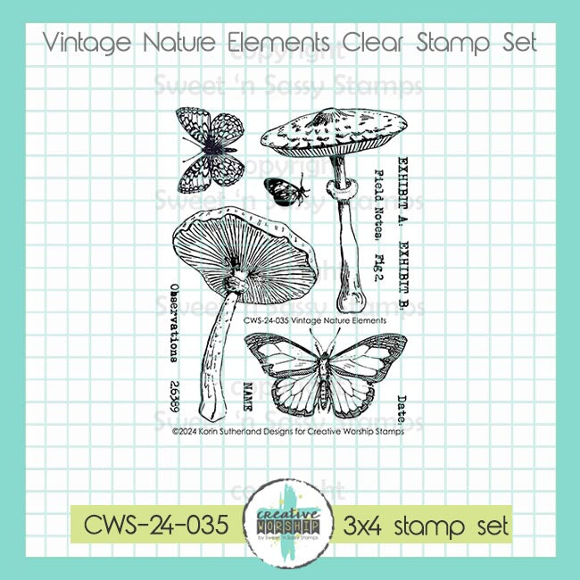 Creative Worship Vintage Nature Elements Clear Stamps cws-24-035