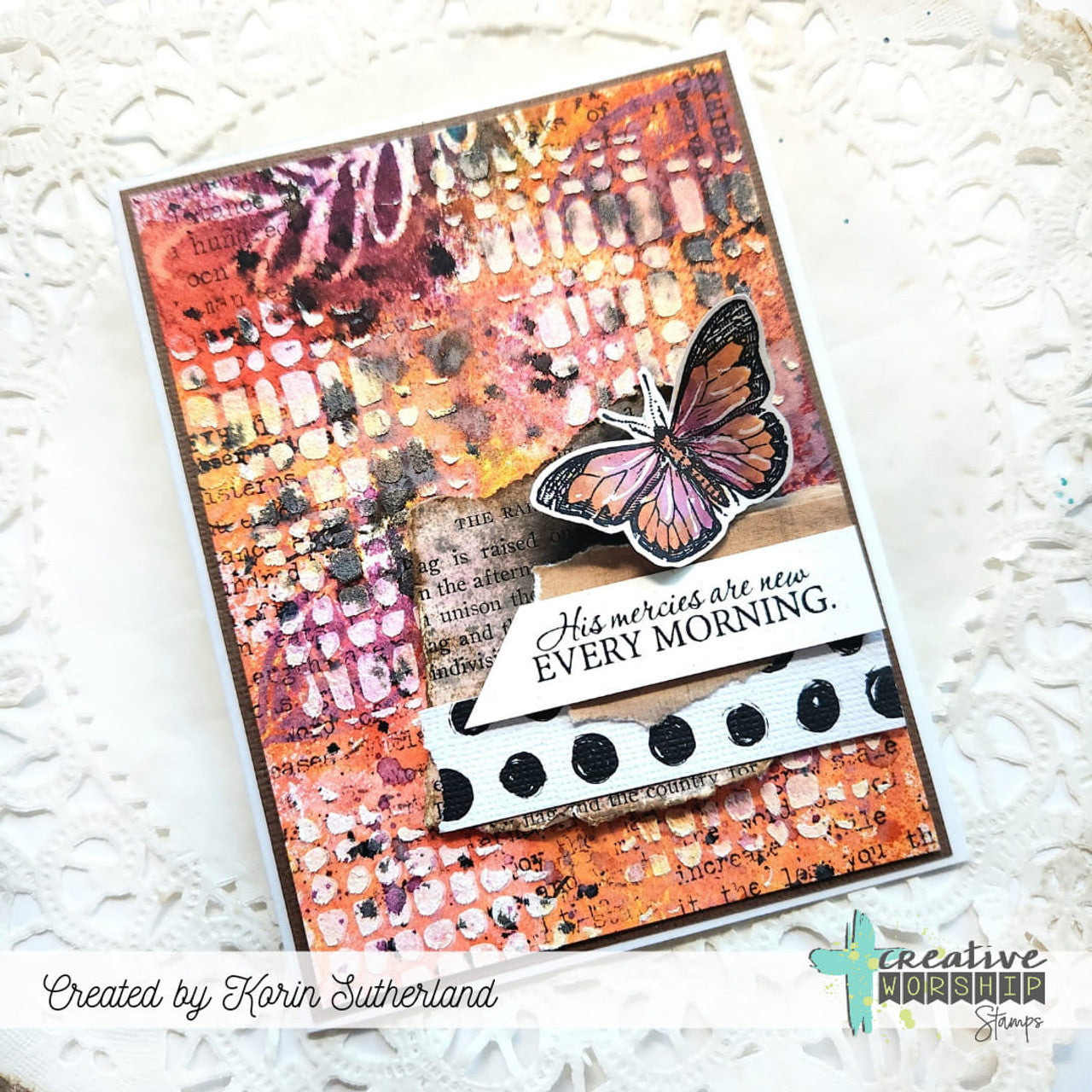 Creative Worship Vintage Nature Elements Clear Stamps cws-24-035 Korin Sutherland Card
