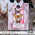 Creative Worship Vintage Nature Elements Dies cwsd-276 Psalm and Butterflies Nina Brackett Card