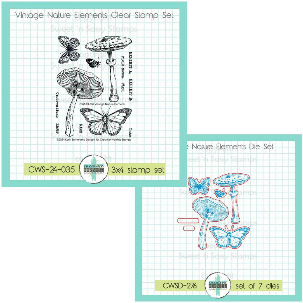 Creative Worship Vintage Nature Elements Stamps And Dies Bundle