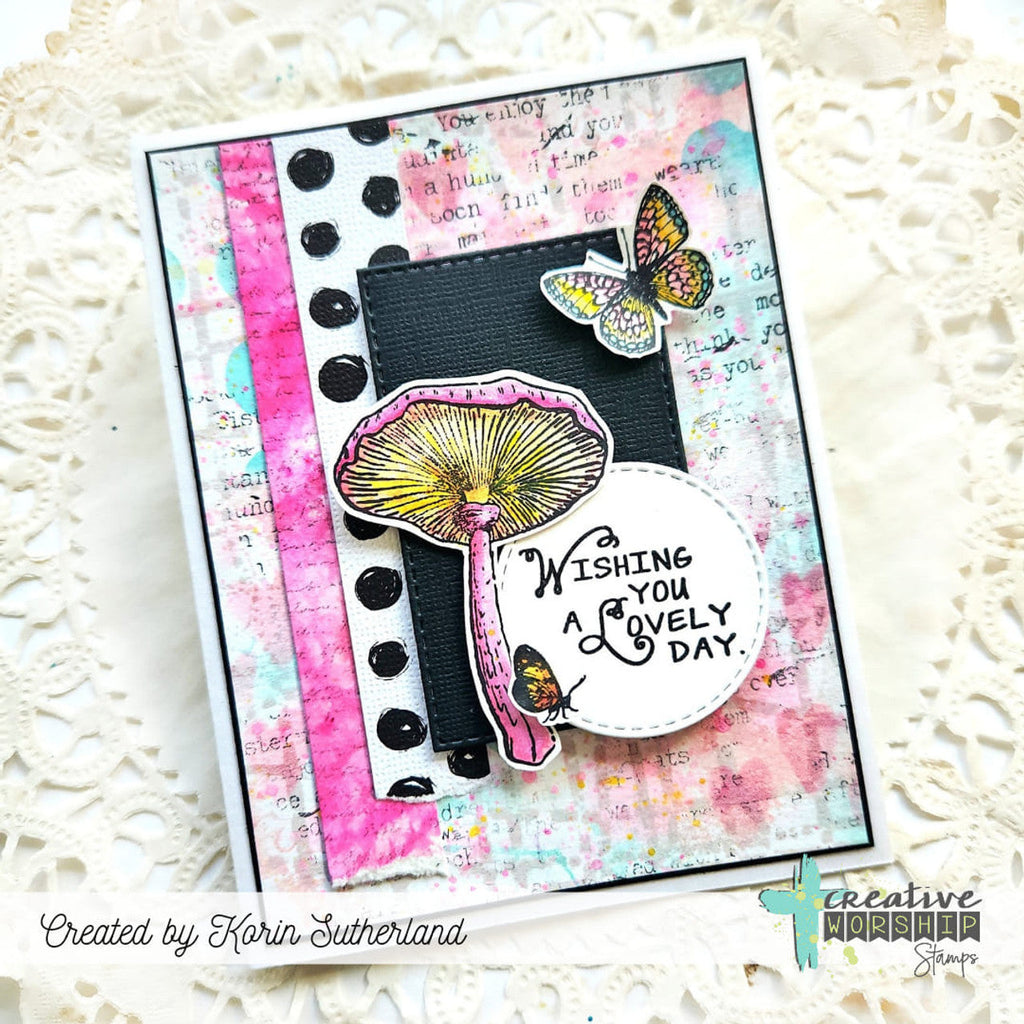 Creative Worship Vintage Nature Elements Stamps And Dies Bundle Korin Sutherland wishing you a lovely day card
