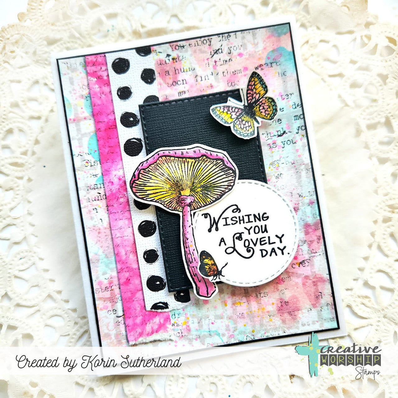 Creative Worship Vintage Nature Elements Stamps And Dies Bundle Korin Sutherland wishing you a lovely day card