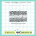 Creative Worship Vintage Sheet Music Tile Clear Stamp cws-25-017