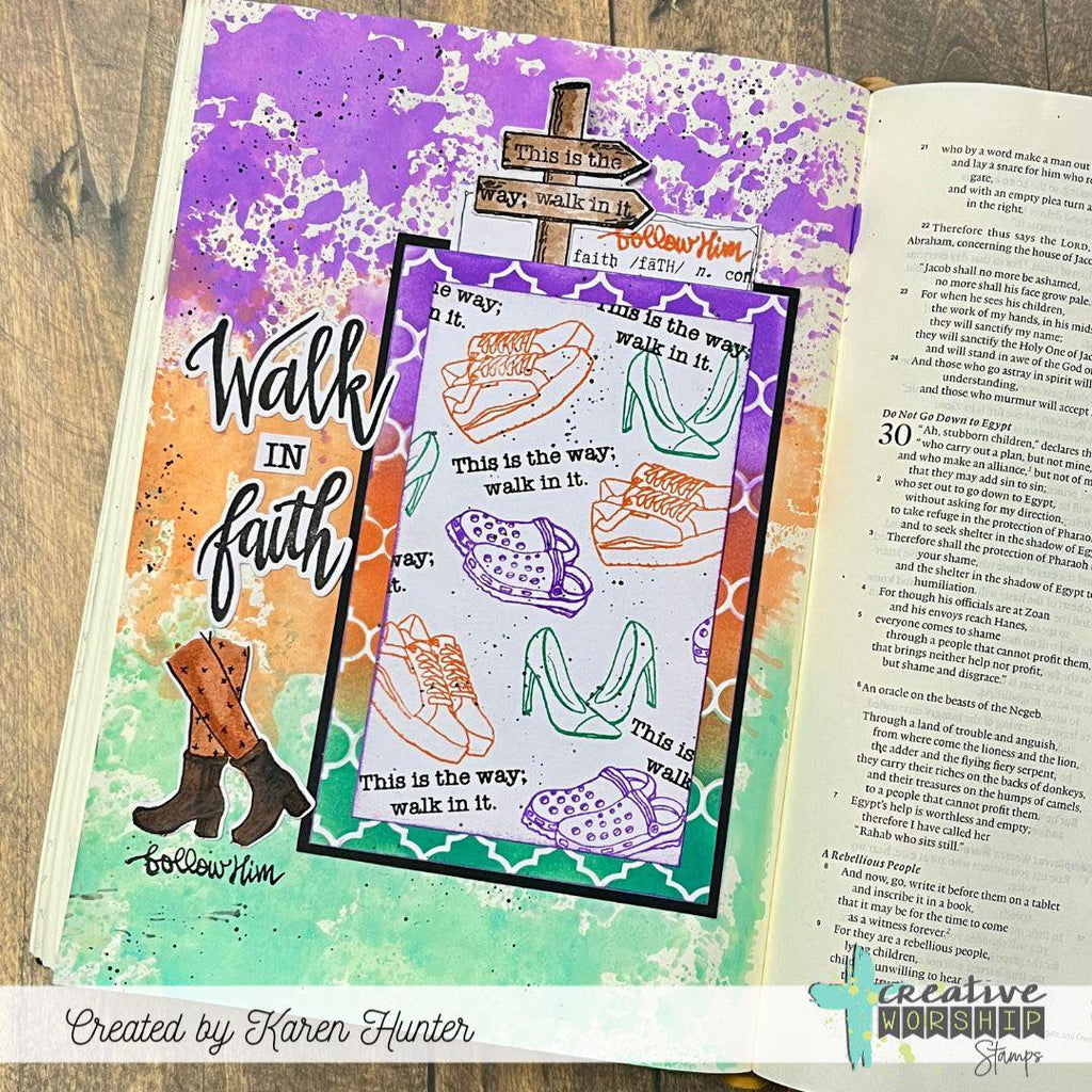 Creative Worship Walk With Jesus Clear Stamps cws-25-049 Bible Reading