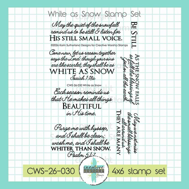 Creative Worship White As Snow Clear Stamps cws-26-030