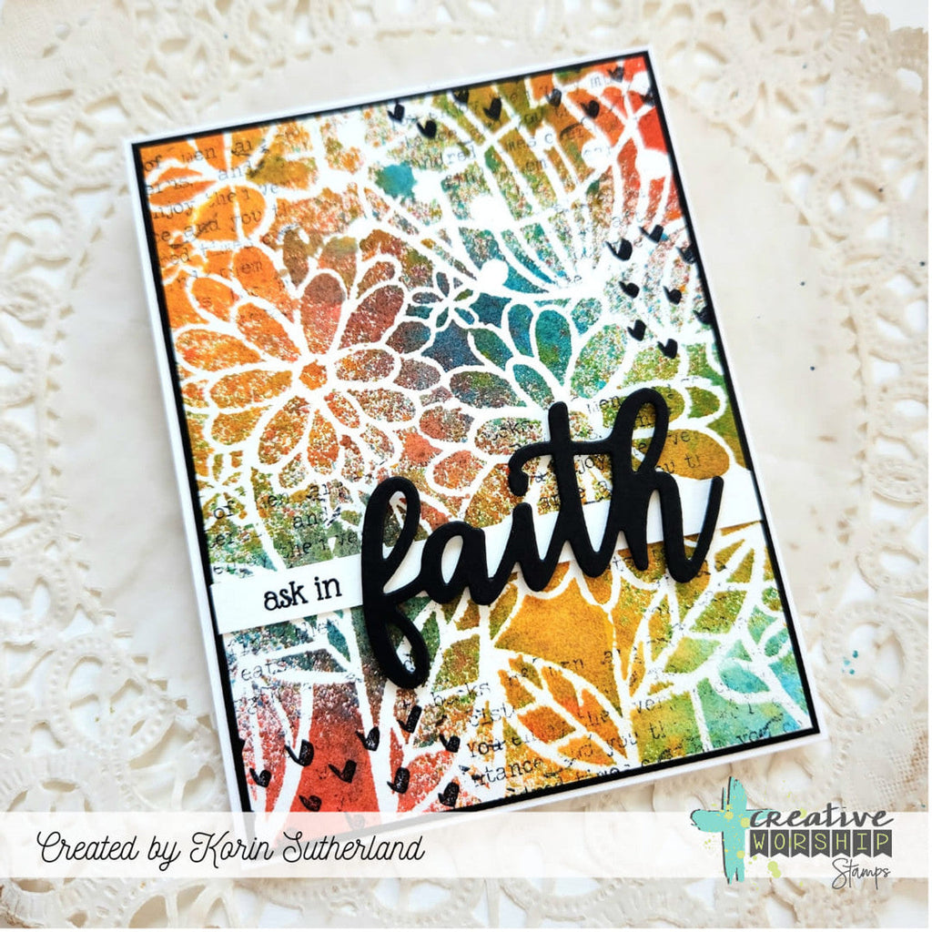 Creative Worship Wildflowers Stencil cws-st-24-05 Ask In Faith