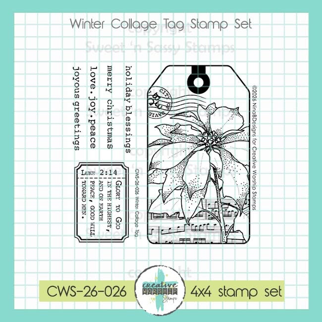 Creative Worship Winter Collage Tag Clear Stamps cws-26-026