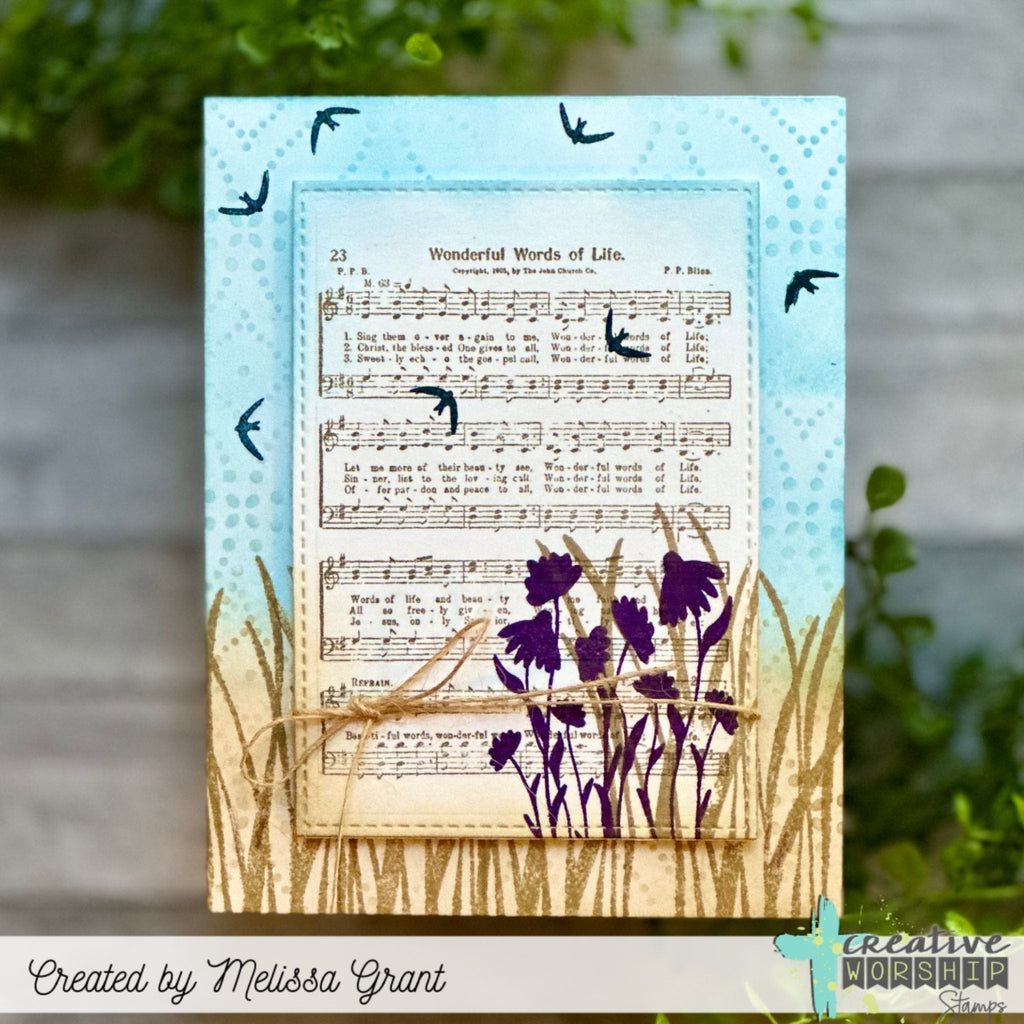 Creative Worship Wonderful Words Of Life Clear Stamp cws-26-007 Melissa Grant Hymn and Nature Card