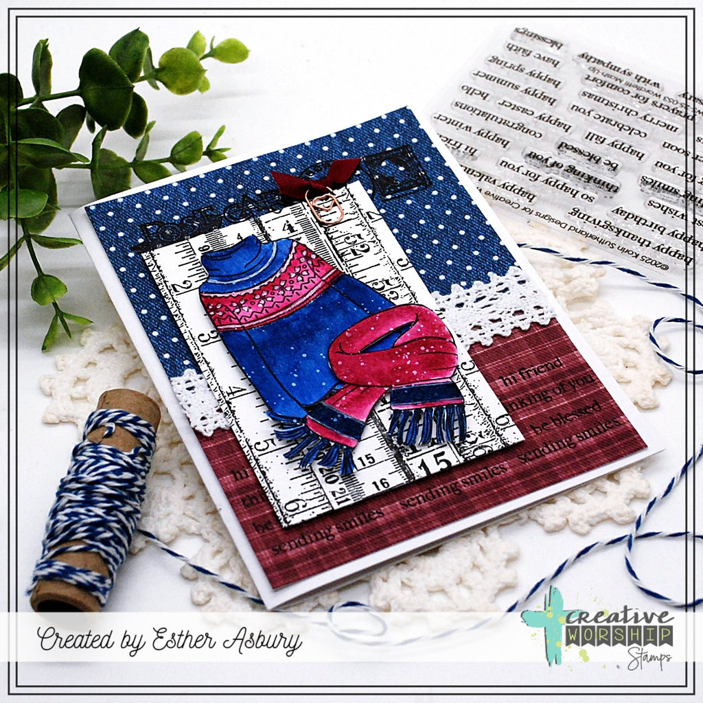 Creative Worship Wordfetti Mash Ups Clear Stamps cws-25-053 Sweater Weather Card