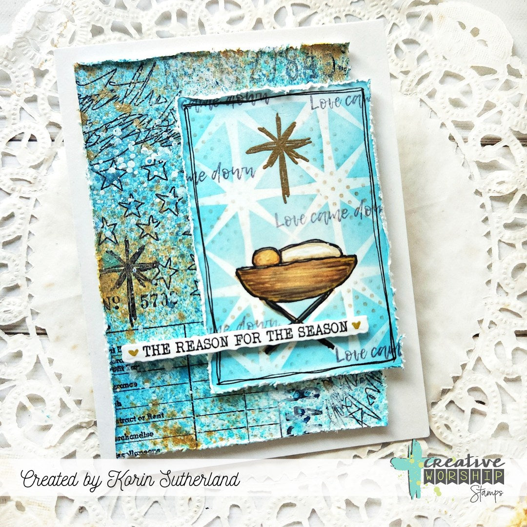 Creative Worship Wordfetti Strip Dies cwsd-25-009 Reason For The Season Christmas Card