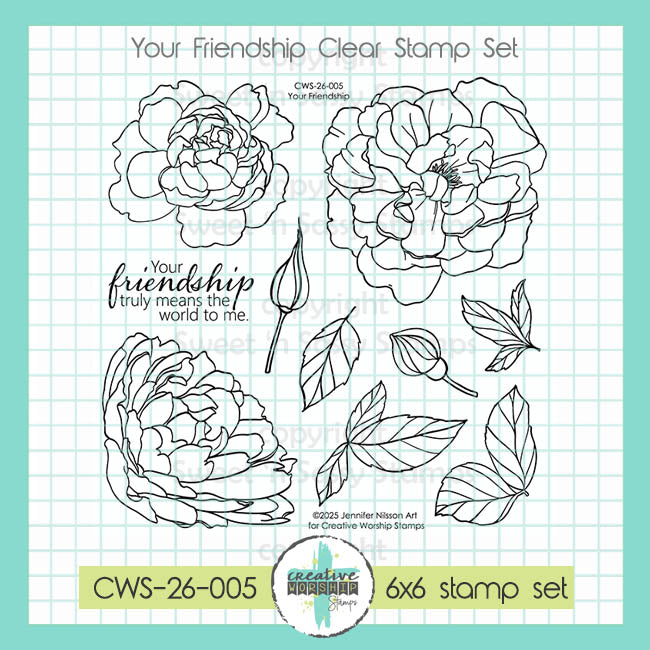 Creative Worship Your Friendship Clear Stamps And Dies Bundle CWS-26-005 Clear Stamp Set