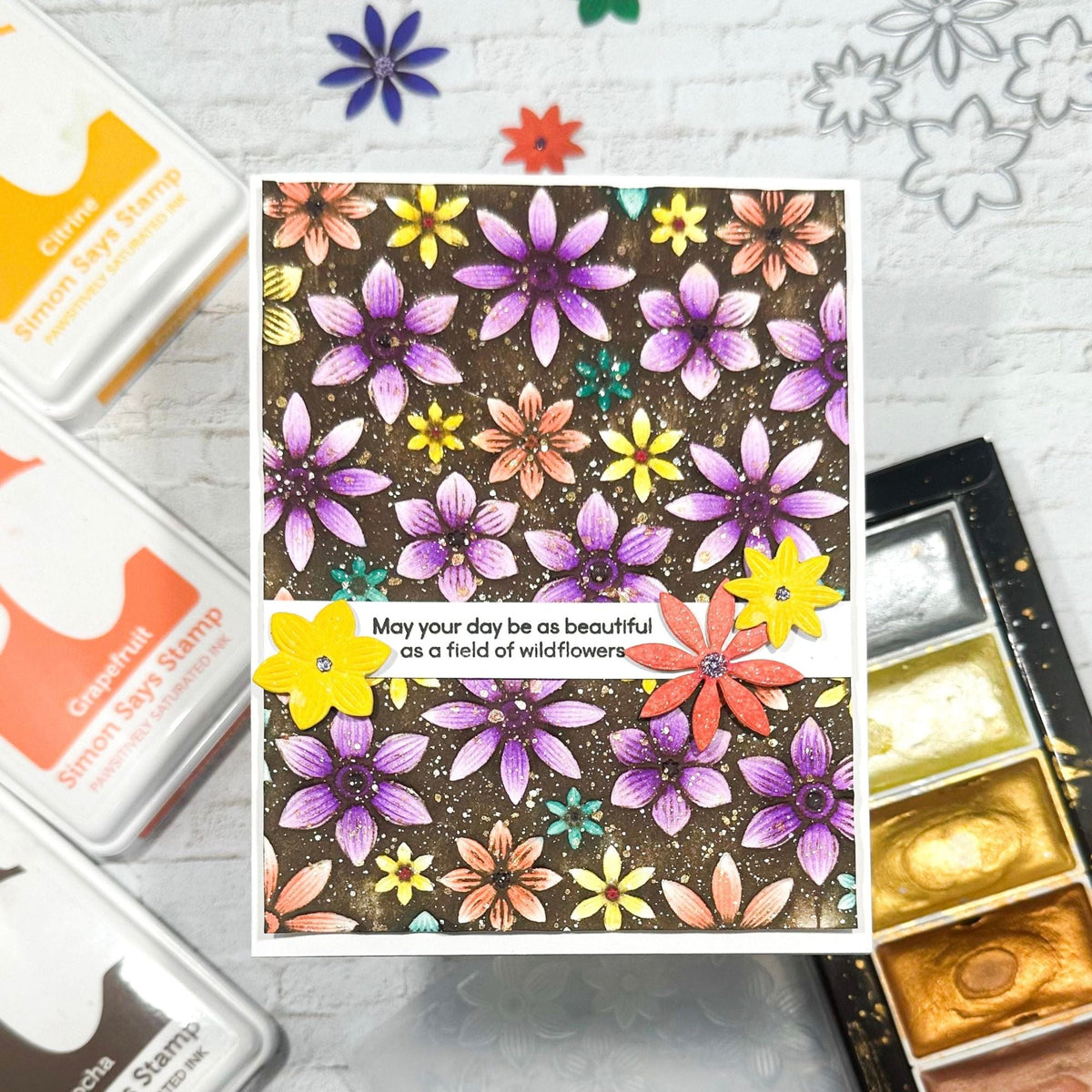 Simon Says Stamp Embossing Folder and Cutting Dies Crimped Floral sfd3