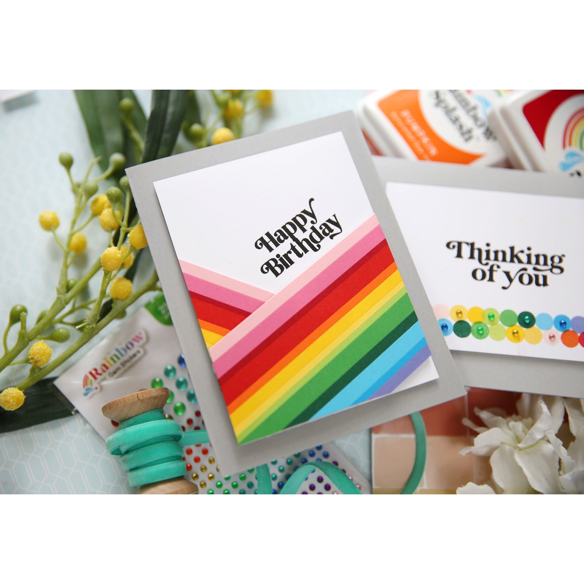 Rainbow Splash Cardstock Crimson rsc4 Birthday Card | color-code:ALT02