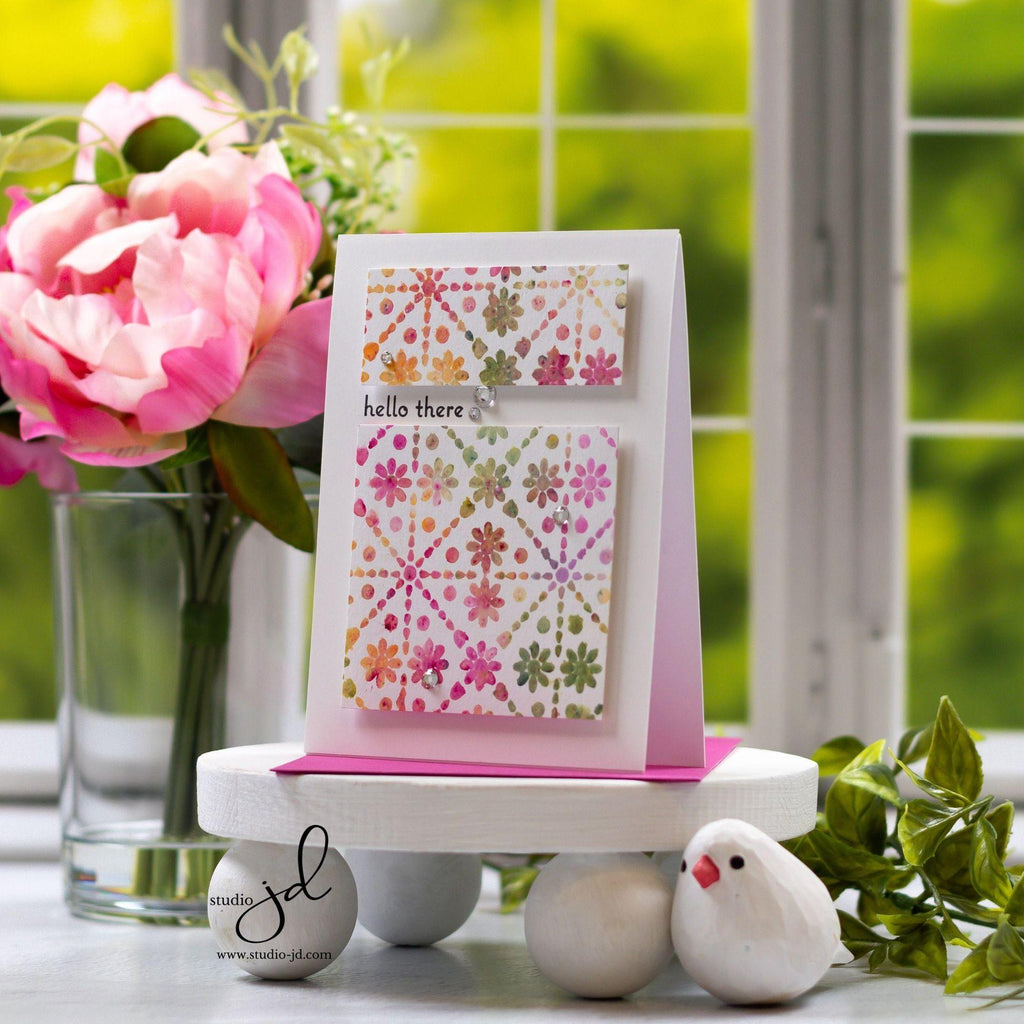 Simon Says Stamp Stencil Crochet Blocks 1036st Sunny Vibes Hello Card | color-code:ALT04