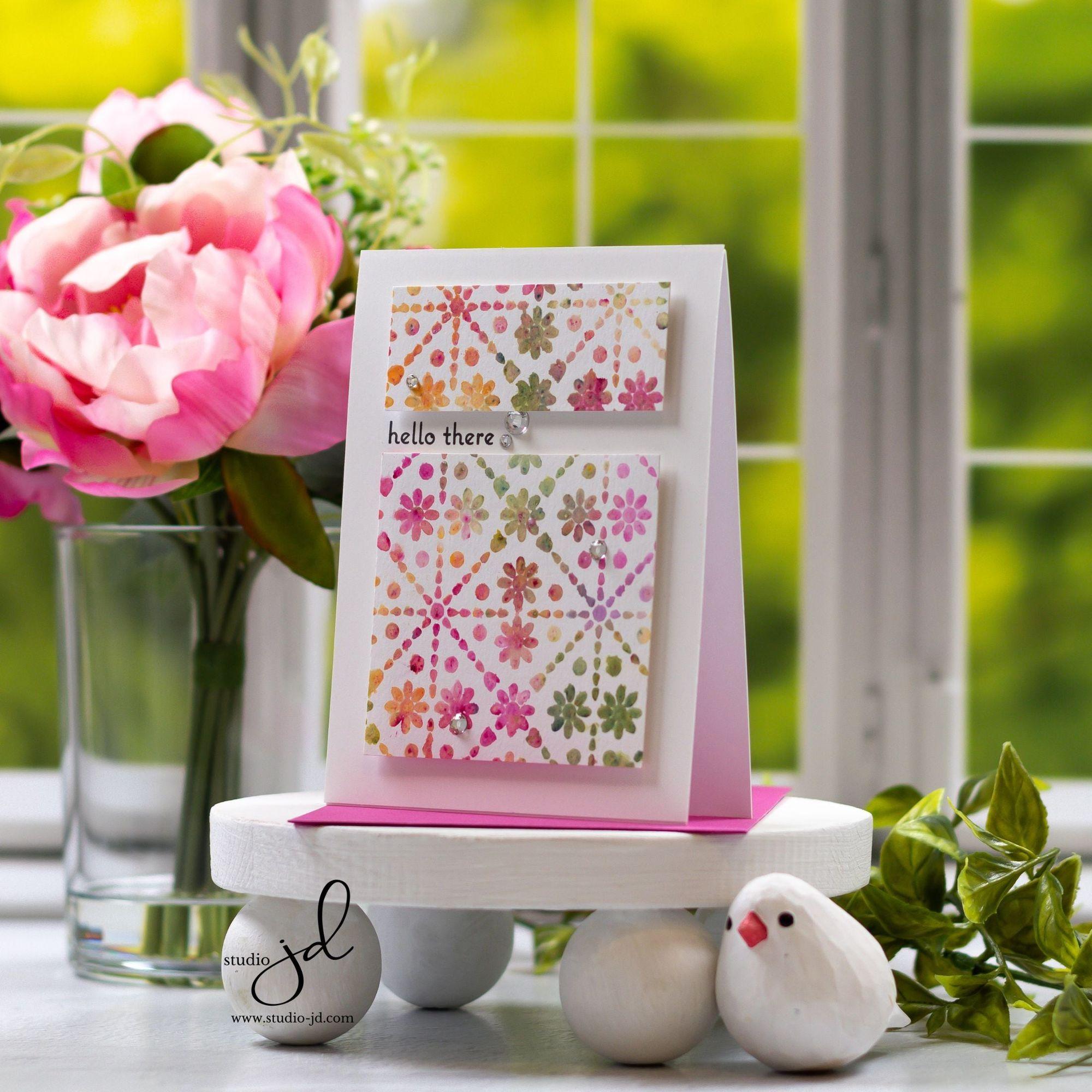 Simon Says Stamp Stencil Crochet Blocks 1036st Sunny Vibes Hello Card | color-code:ALT04