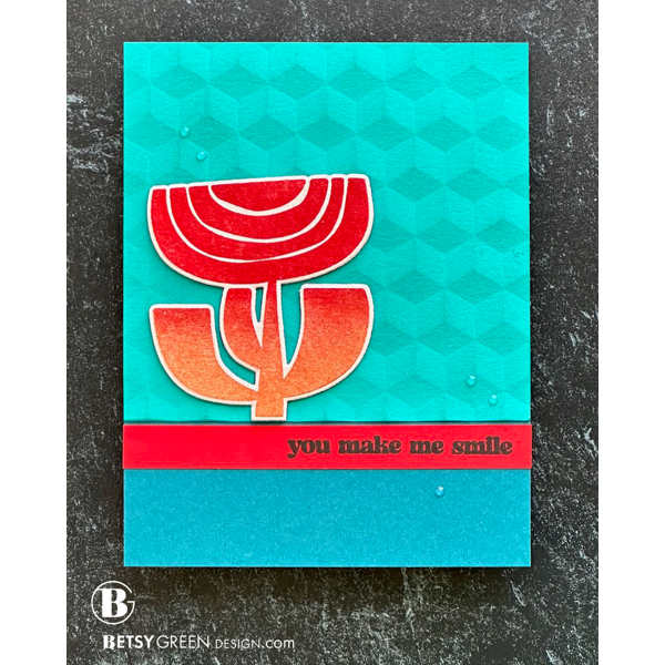 Simon Says Stamp Embossing Folder Cubical Illusion sf469 Rain or Shine Friend Card | color-code:ALT01