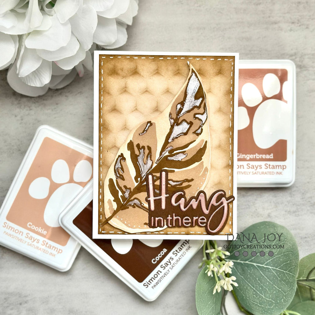 Simon Says Stamp Embossing Folder Cubical Illusion sf469 Rain or Shine Encouragement Card