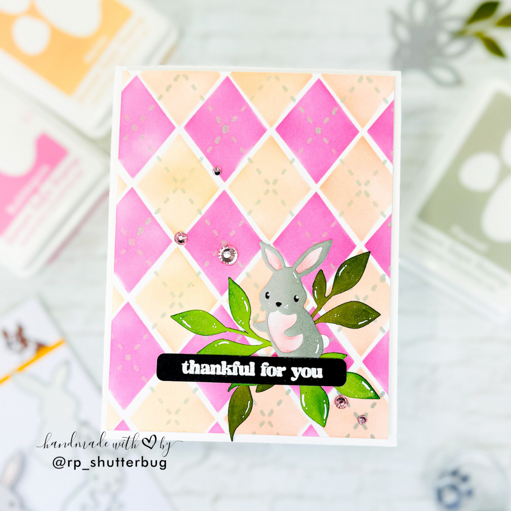 Simon Says Stamp Cuddly Bunny Wafer Dies s1000 Rain or Shine Thankful Card