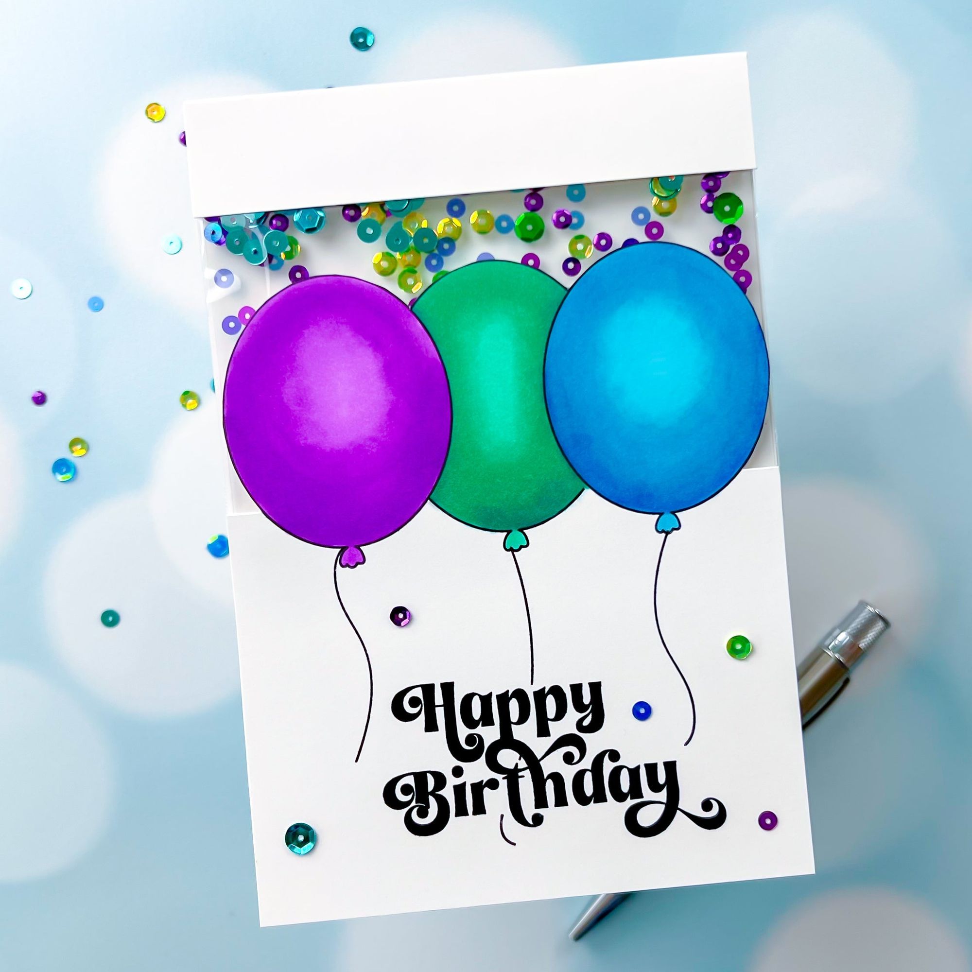 Simon Says Clear Stamps Cue The Confetti sss202758c Stamptember Birthday Card 