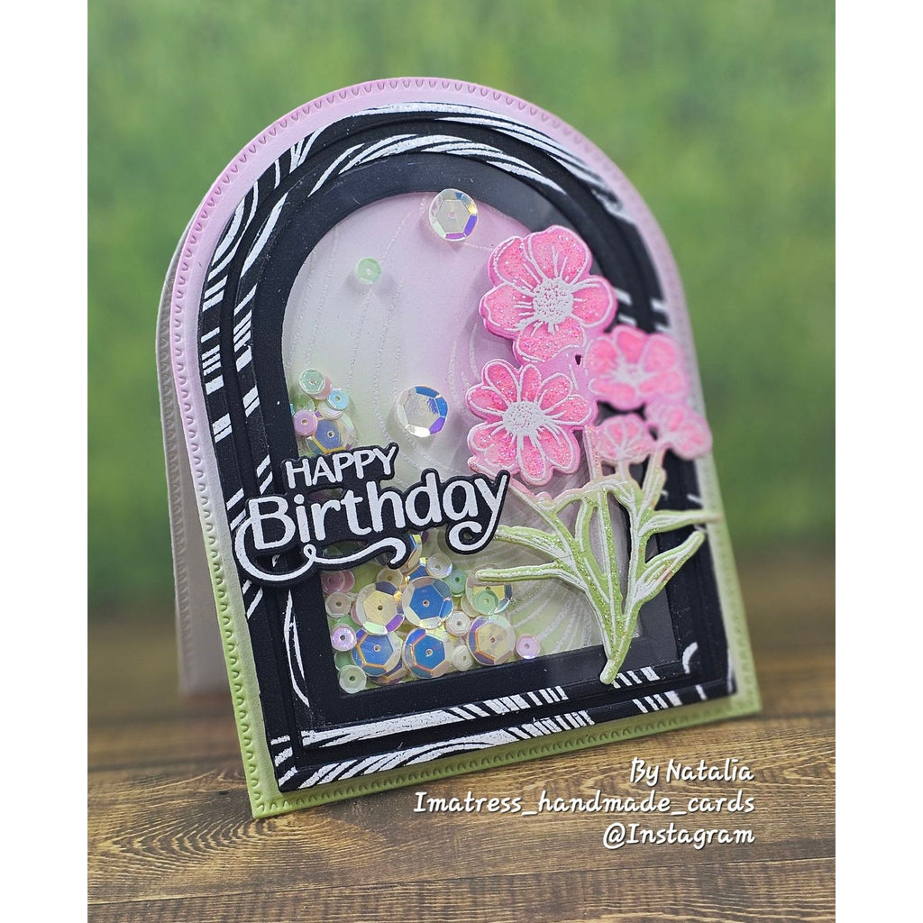 Simon Says Clear Stamp Curvy Background 1279ms STAMPtember Birthday Card