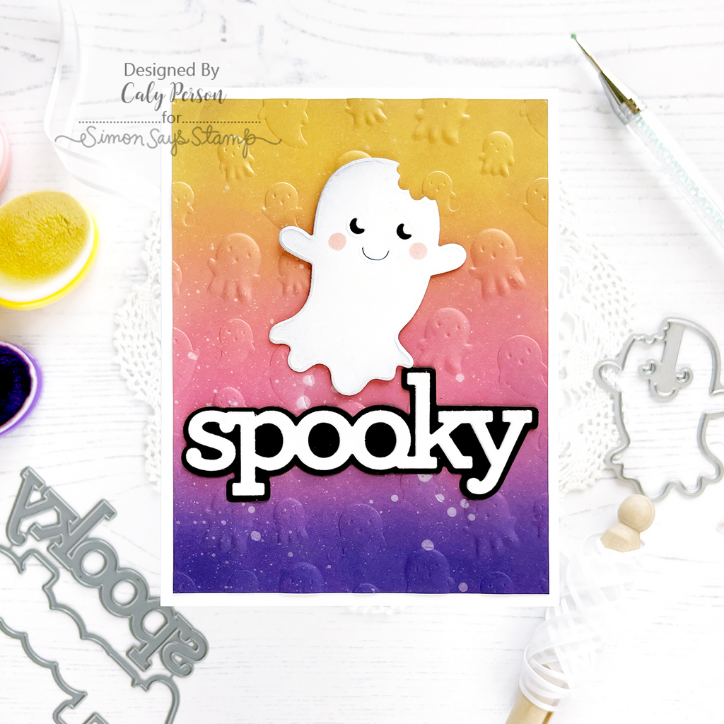 Simon Says Stamp Embossing Folder CUTE GHOSTS sf259 Halloween Card | color-code:ALT01