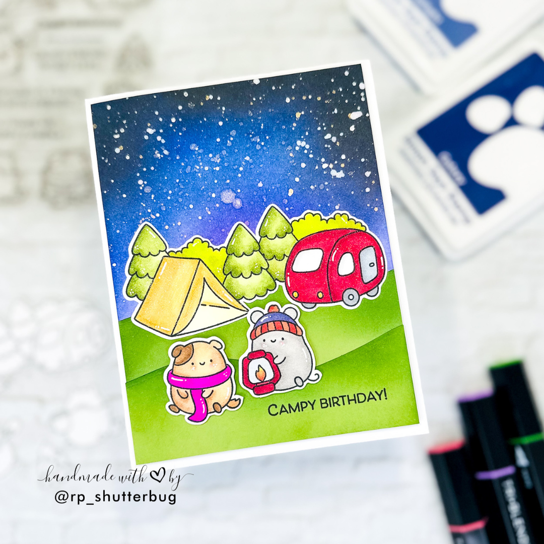 Simon Says Stamp Cute Campers Wafer Dies 1376sdc Happy Camper Birthday Card