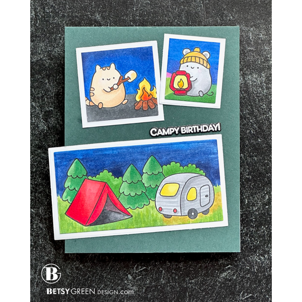 Simon Says Stamp Cute Campers Wafer Dies 1376sdc Happy Camper Birthday Card