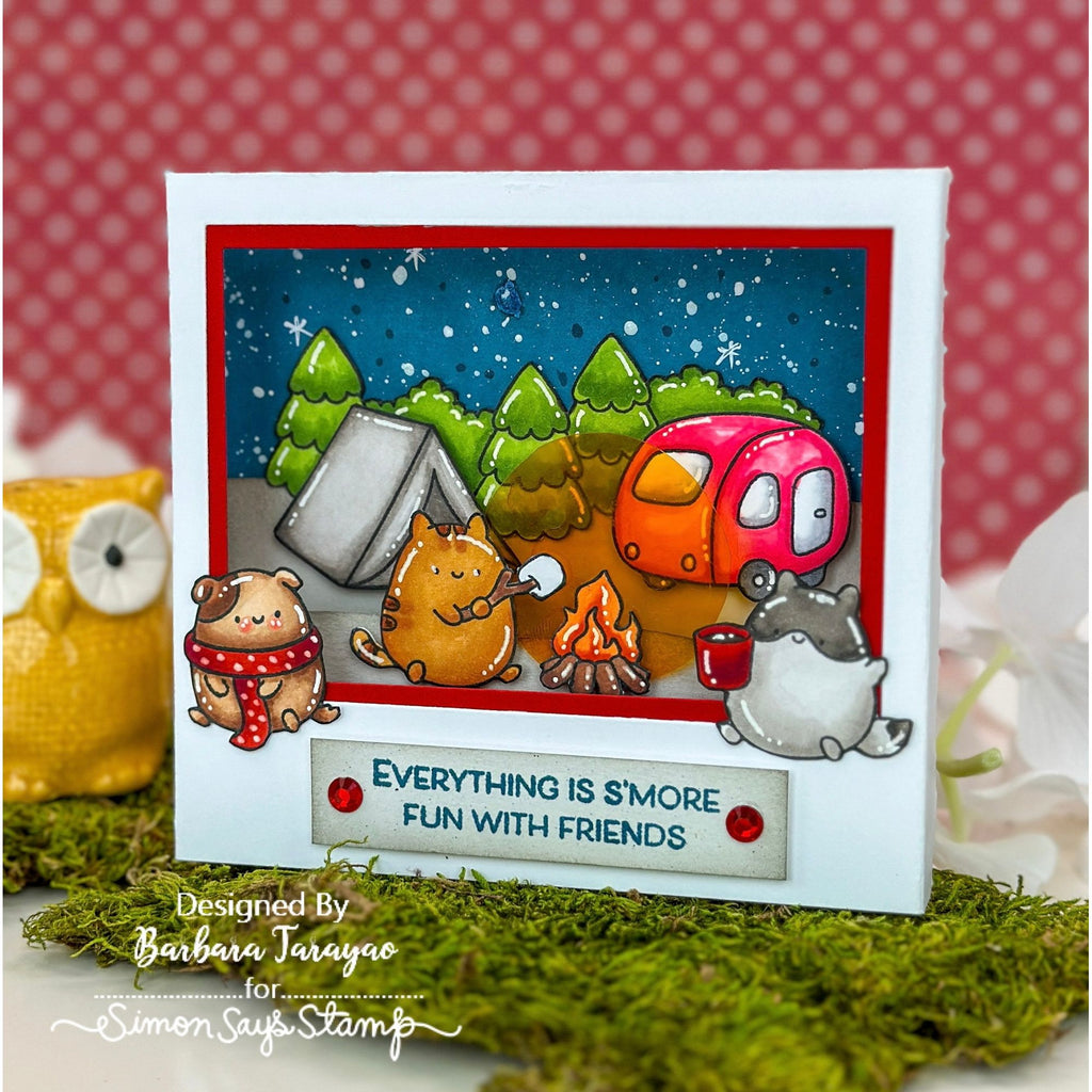 Simon Says Stamp Cute Campers Wafer Dies 1376sdc Happy Camper Friend Card