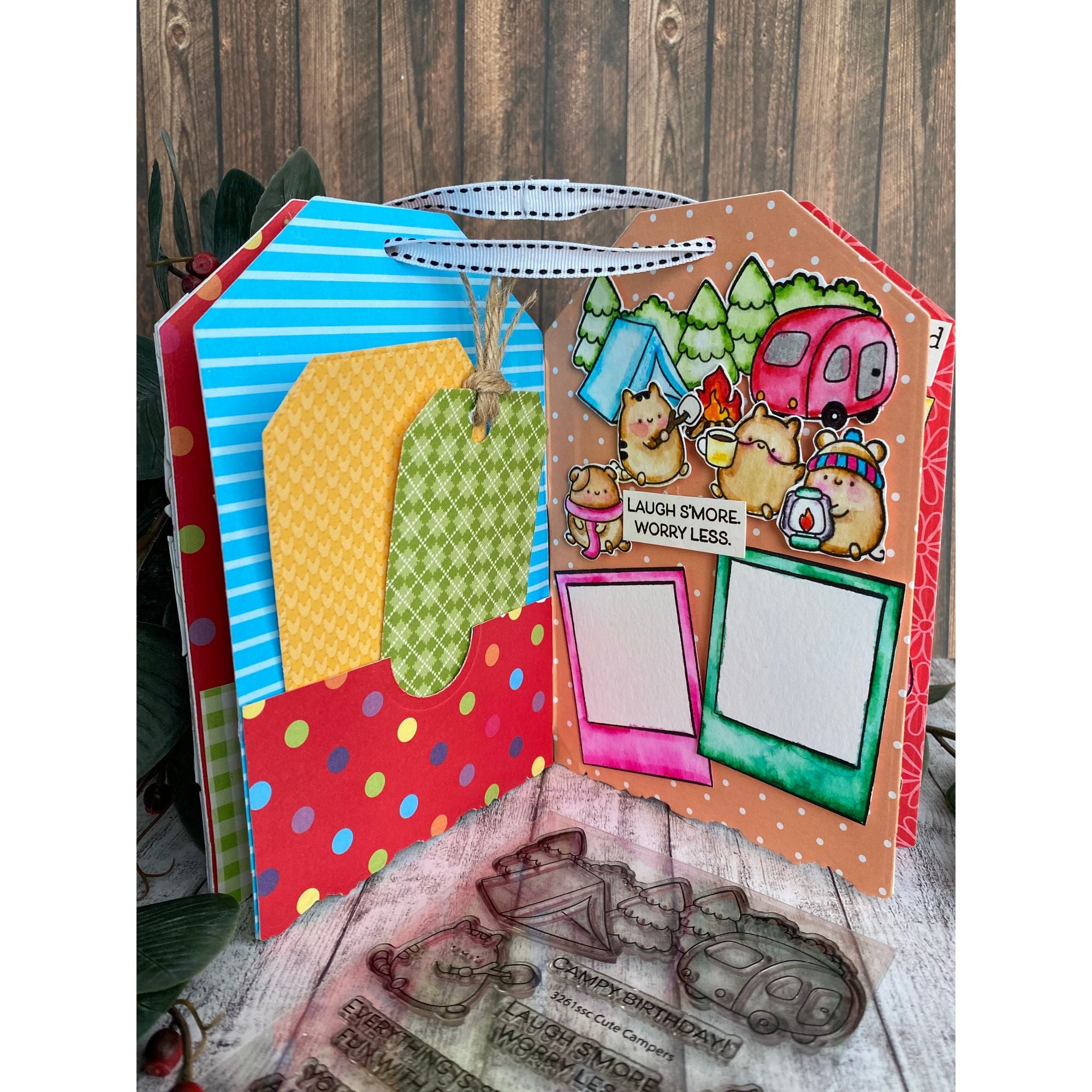 Simon Says Stamp Cute Campers Wafer Dies 1376sdc Happy Camper Camping Mini Album