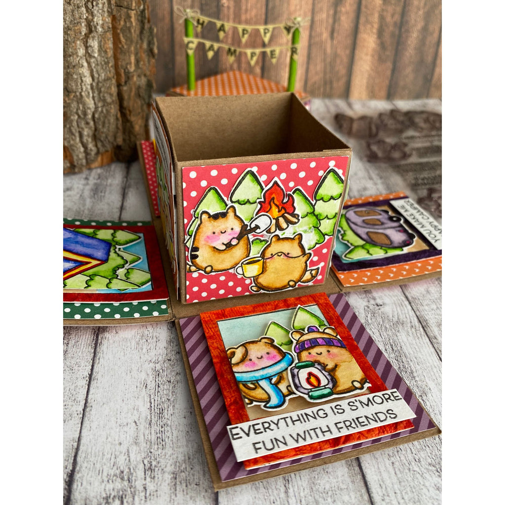 Simon Says Clear Stamps Cute Campers 3261ssc Happy Camper Exploding Camper Box
