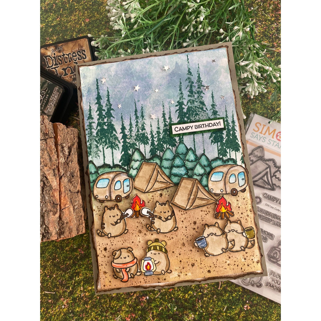 Simon Says Stamps and Dies Cute Campers set1024cc Happy Camper Birthday Card