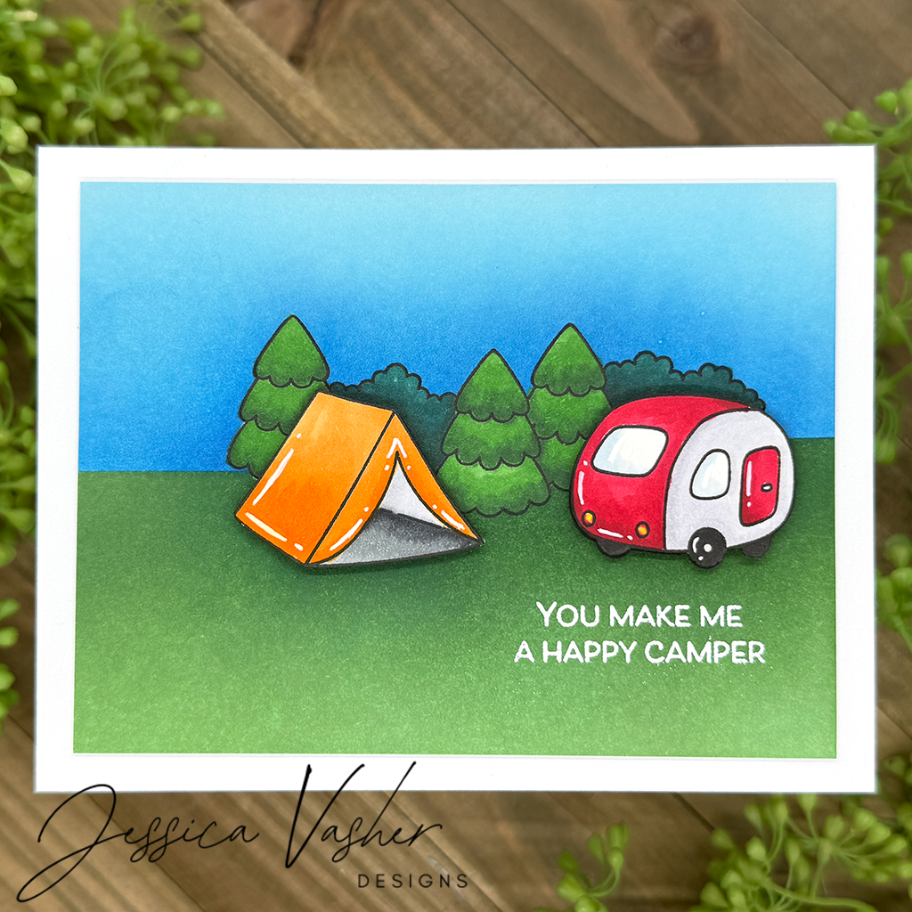 Simon Says Clear Stamps Cute Campers 3261ssc Happy Camper Love Card
