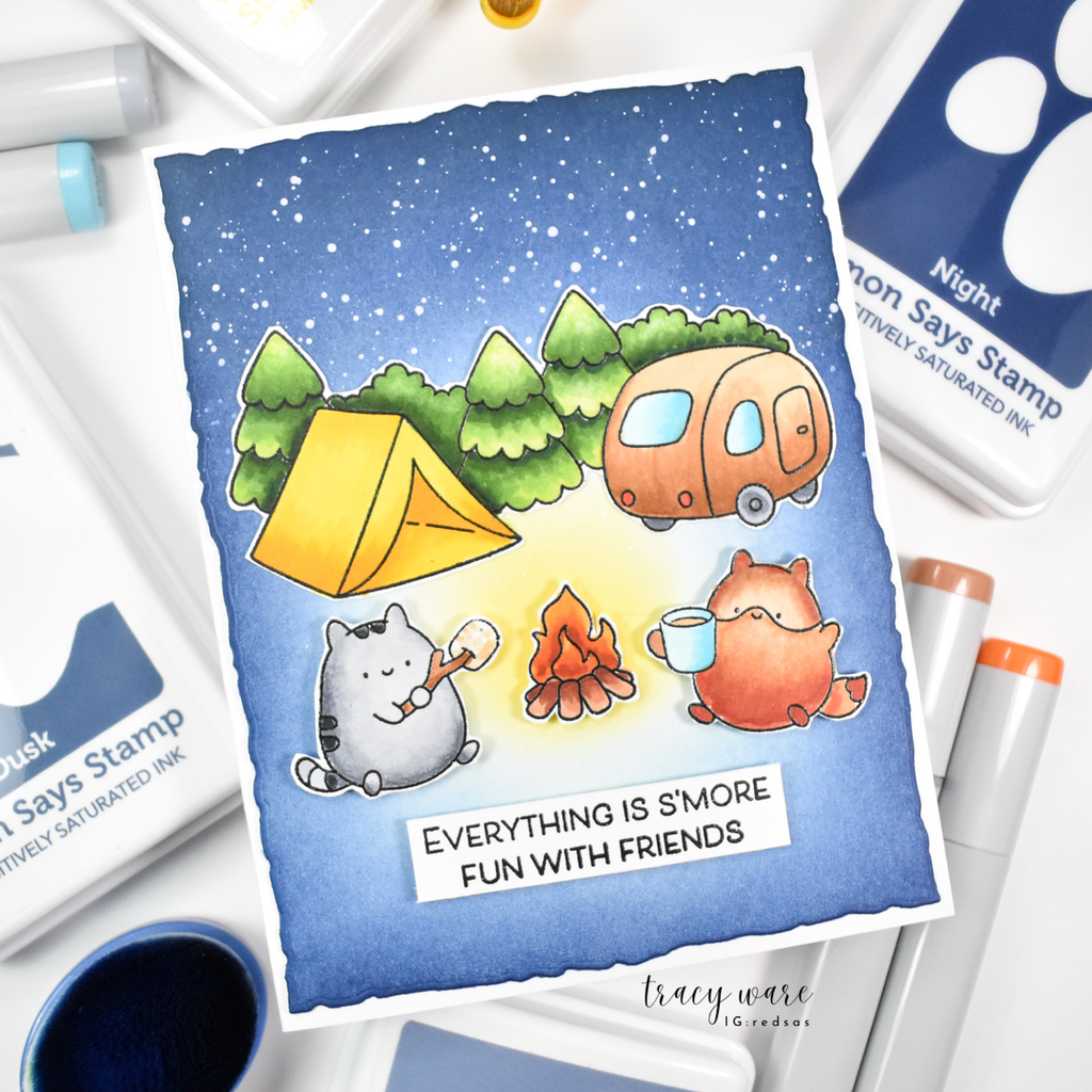 Simon Says Clear Stamps Cute Campers 3261ssc Happy Camper Friend Card | color-code:ALT03