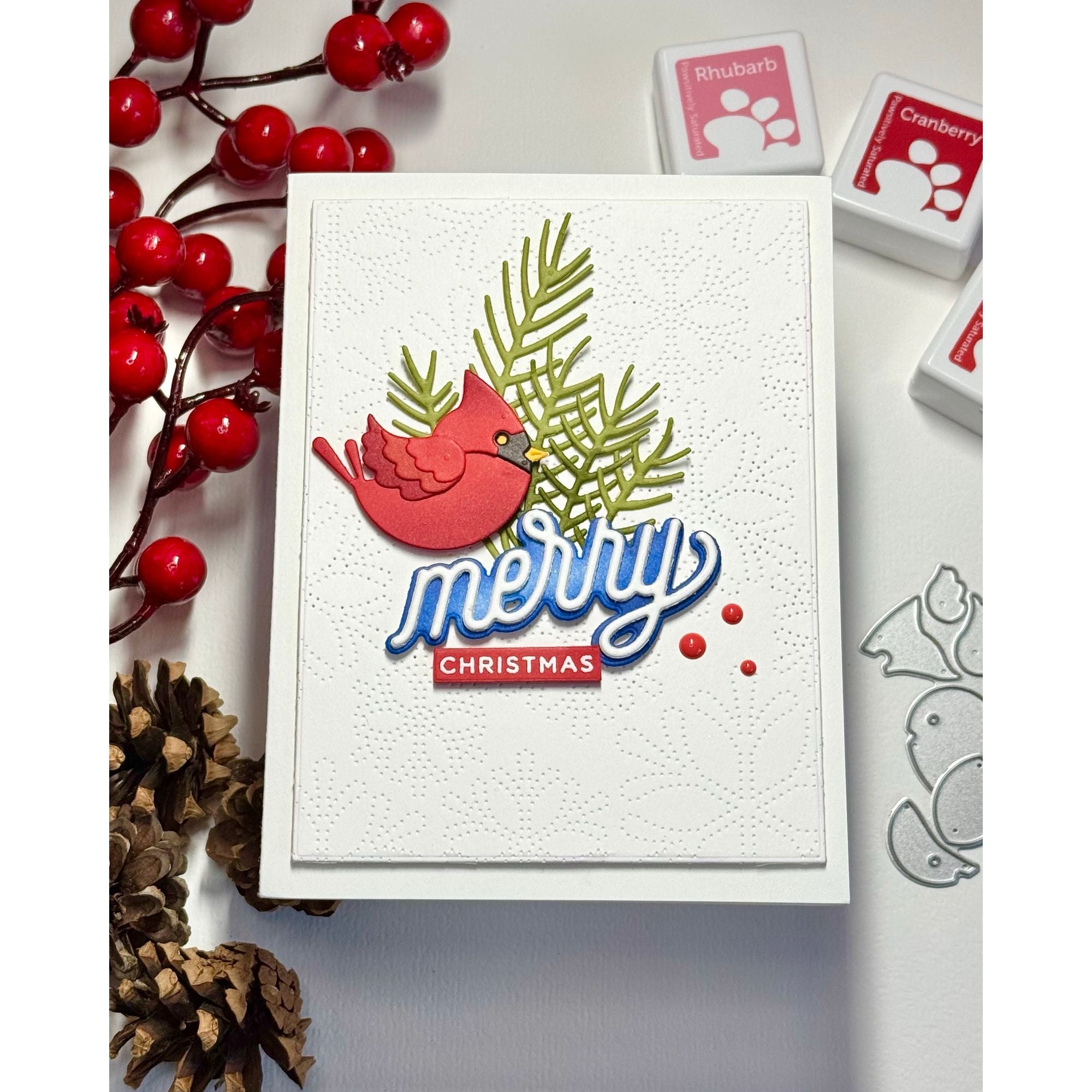 Simon Says Stamp Cute Cardinal Wafer Dies s1055 STAMPtember Christmas Card