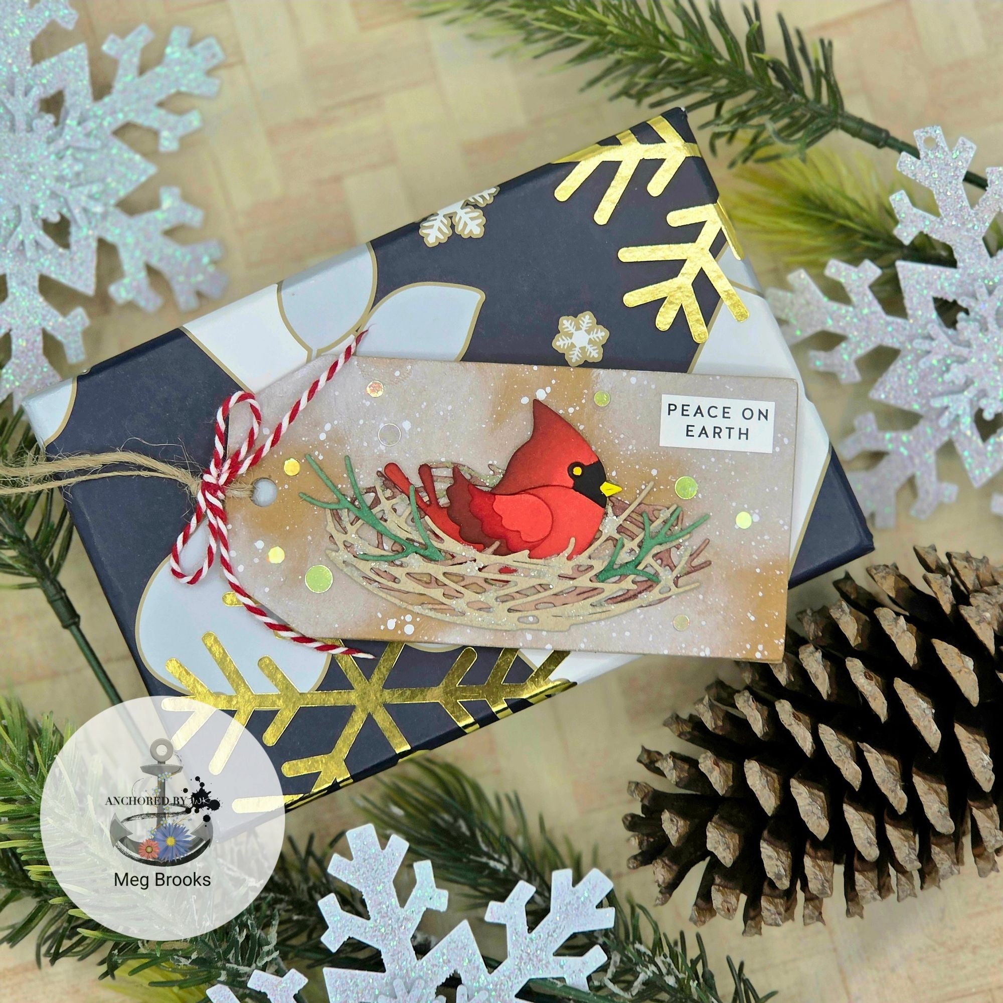 Simon Says Stamp Cute Cardinal Wafer Dies s1055 STAMPtember Christmas Tag