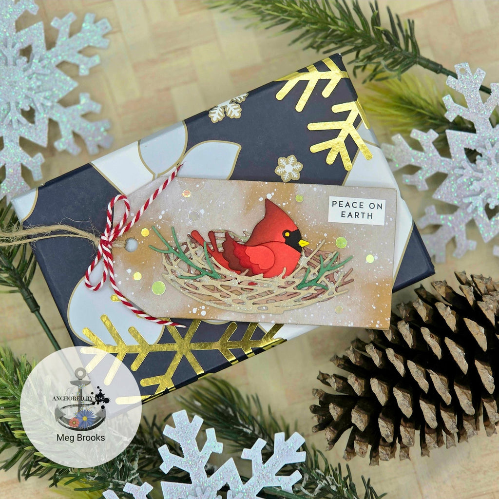 Simon Says Stamp Cute Cardinal Wafer Dies s1055 STAMPtember Christmas Tag