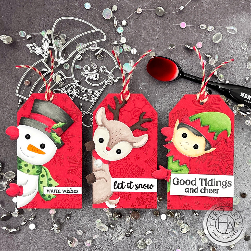 Hero Arts Fancy Cuts Dies Peeking Snowman df143 tag