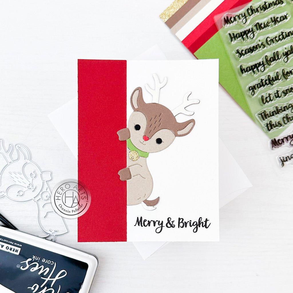 Hero Arts Fancy Cuts Dies Peeking Reindeer DF144 red