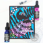 Hero Arts Peacock Cover Plate Die df194 blue pink