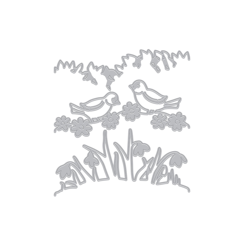 Hero Arts Tri-Fold Garden Birds Fancy Dies df199