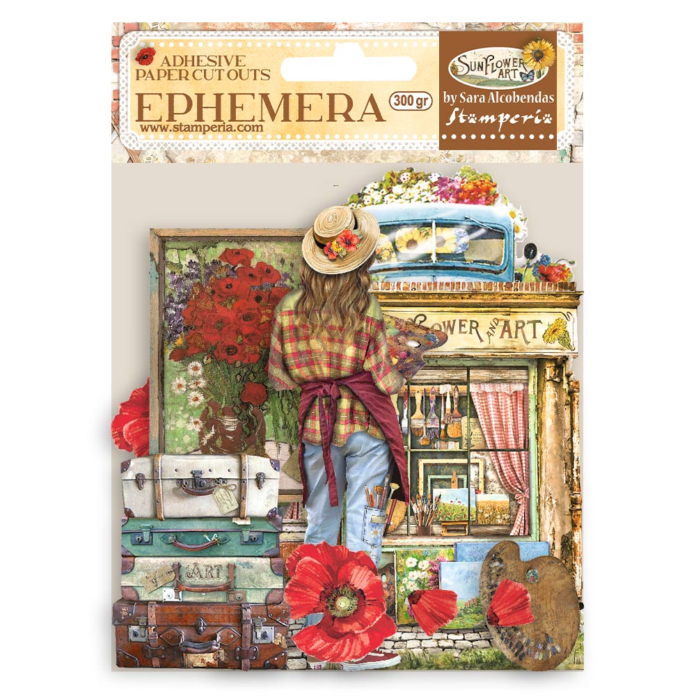 Stamperia Sunflower Art Elements And Poppies Ephemera dflct19 package