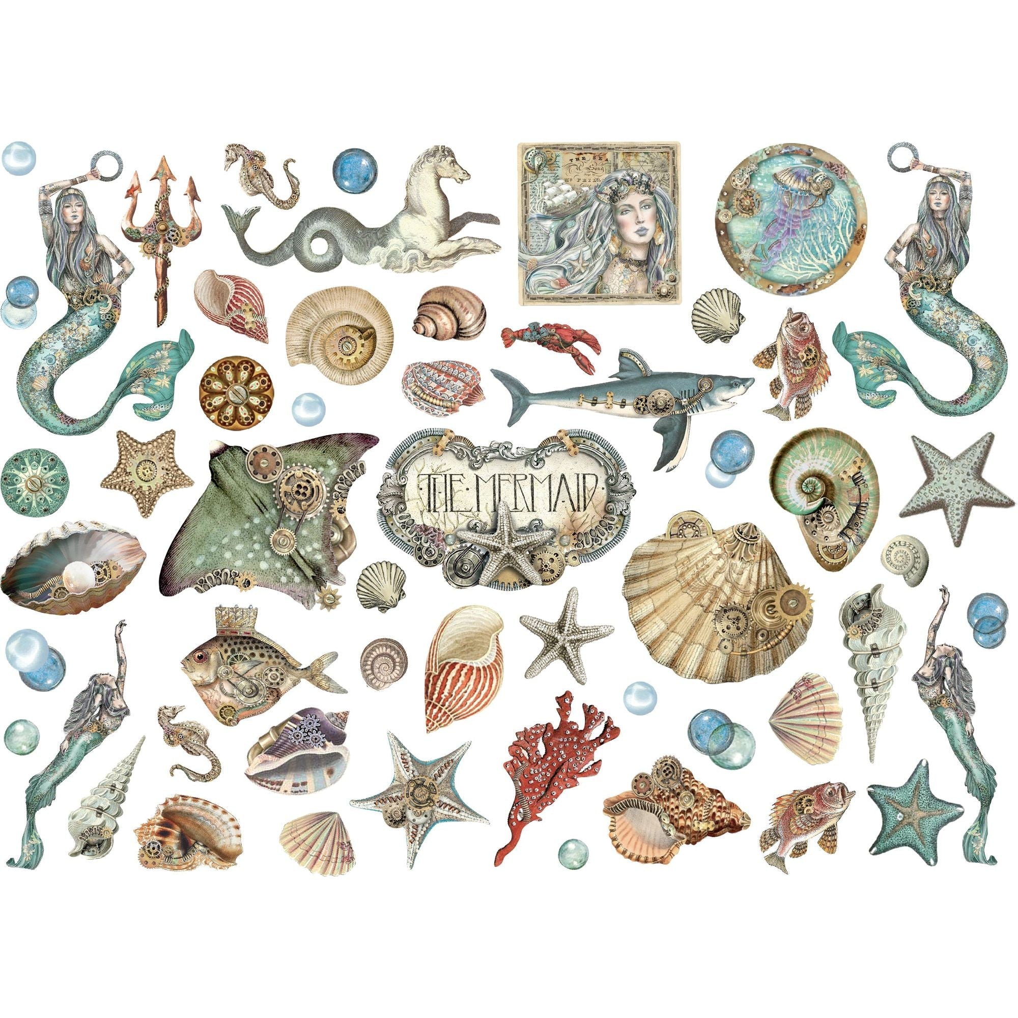 Stamperia Songs Of The Sea Creatures Die Cuts dfldc84 close up