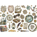 Stamperia Songs Of The Sea Ship And Treasures Die Cuts dfldc85 close up